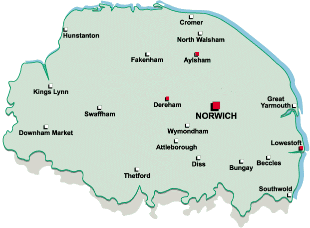 outline map of Norfolk